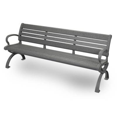 6' Aluminum Bench with Back - Powder Coated - Image 5