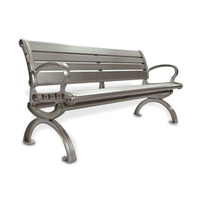 6' Aluminum Bench with Back - Powder Coated - Image 6