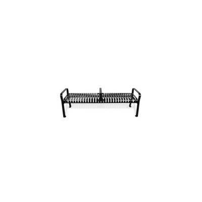 6' Steel Strap Bench without Back - Black