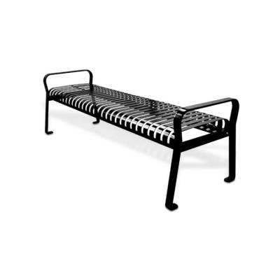 6' Steel Strap Bench without Back - Black - Image 2