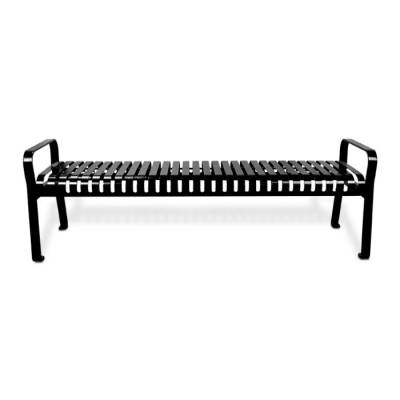 6' Steel Strap Bench without Back - Black - Image 3