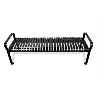 6' Steel Strap Bench without Back - Black - Image 4