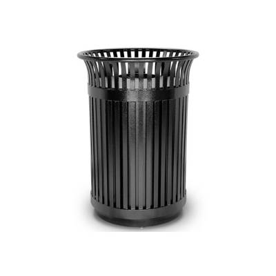 Flare Top Trash Receptacle - Powder Coated - Black - Image 2