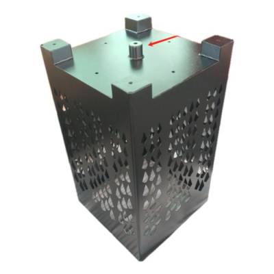 32 Gallon Square Trash Receptacle - Powder Coated - Black - Image 4