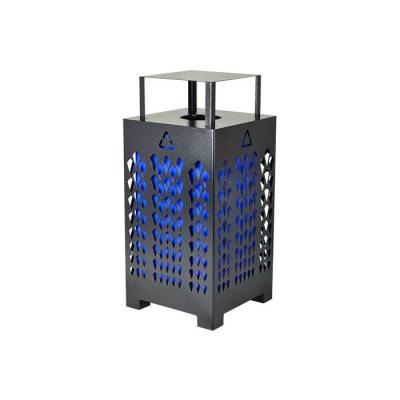 32 Gallon Square Recycling Receptacle - Powder Coated - Black